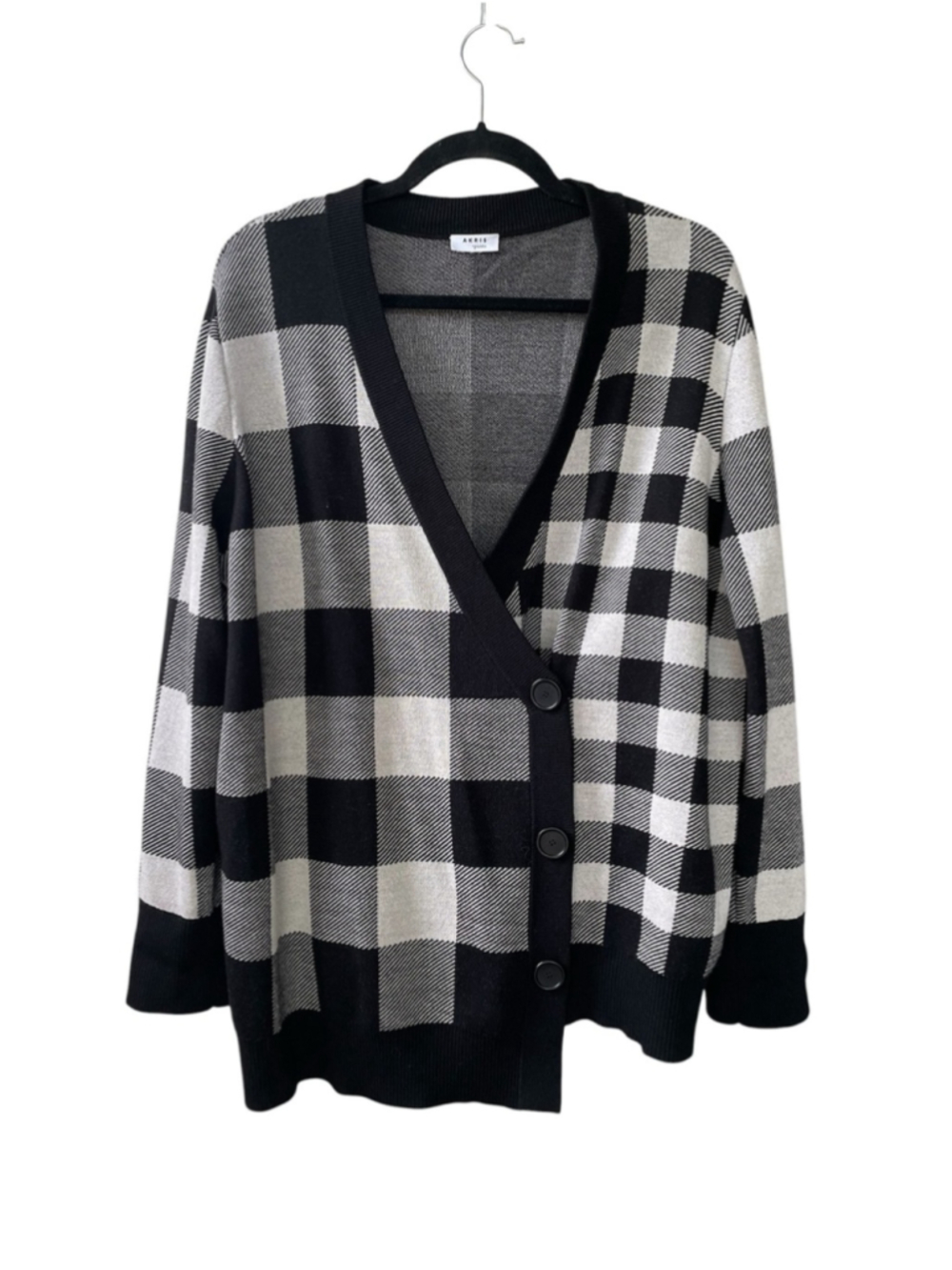 Akris Punto Asymmetric Jacquard Check Virgin Wool Cardigan 10